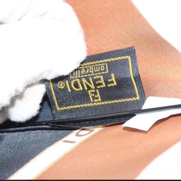 FENDI Folding Umbrella Nylon Black Brown white - Picture 5 of 13